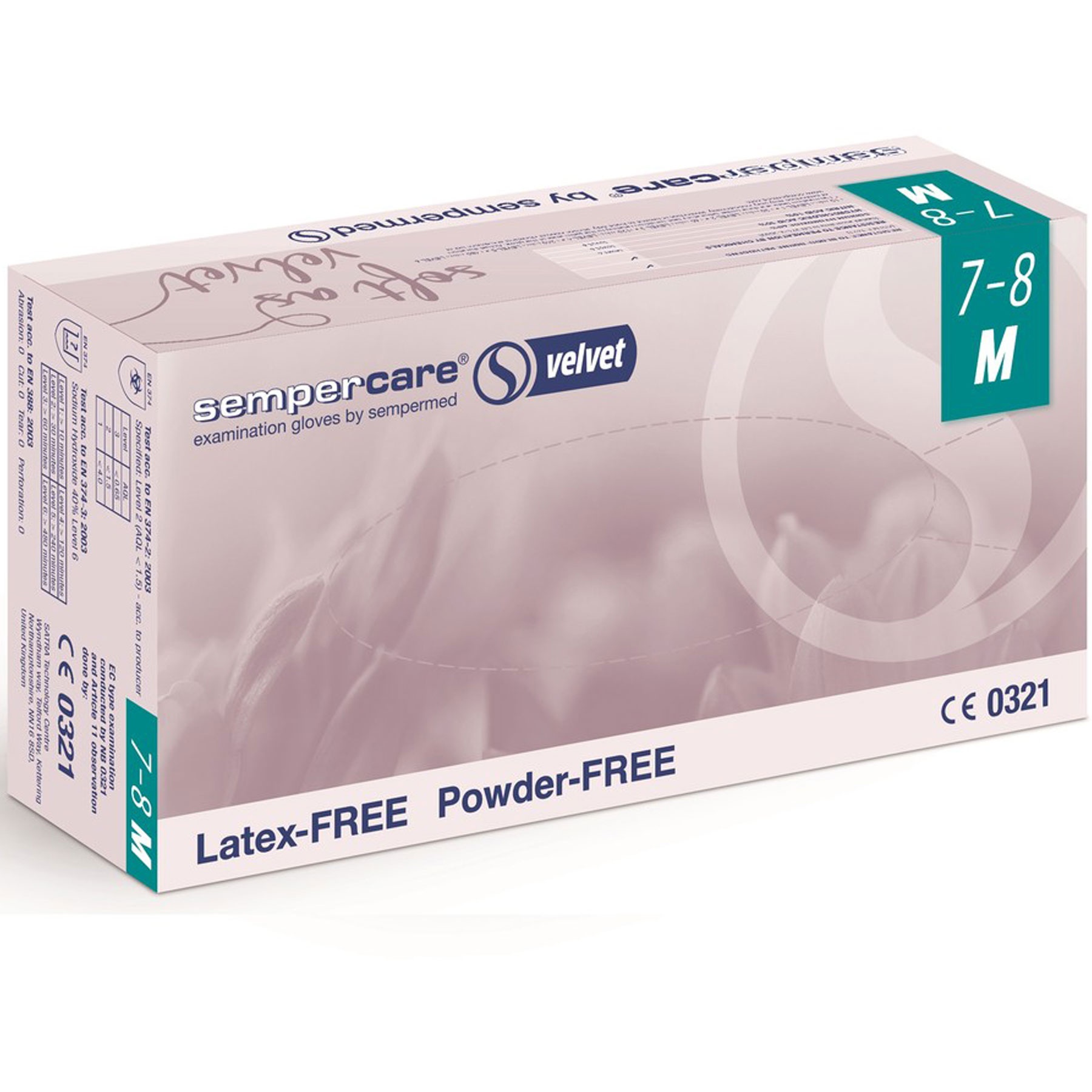 BOX OF 200 NITRILE DISPOSABLE GLOVES SEMPERCARE 