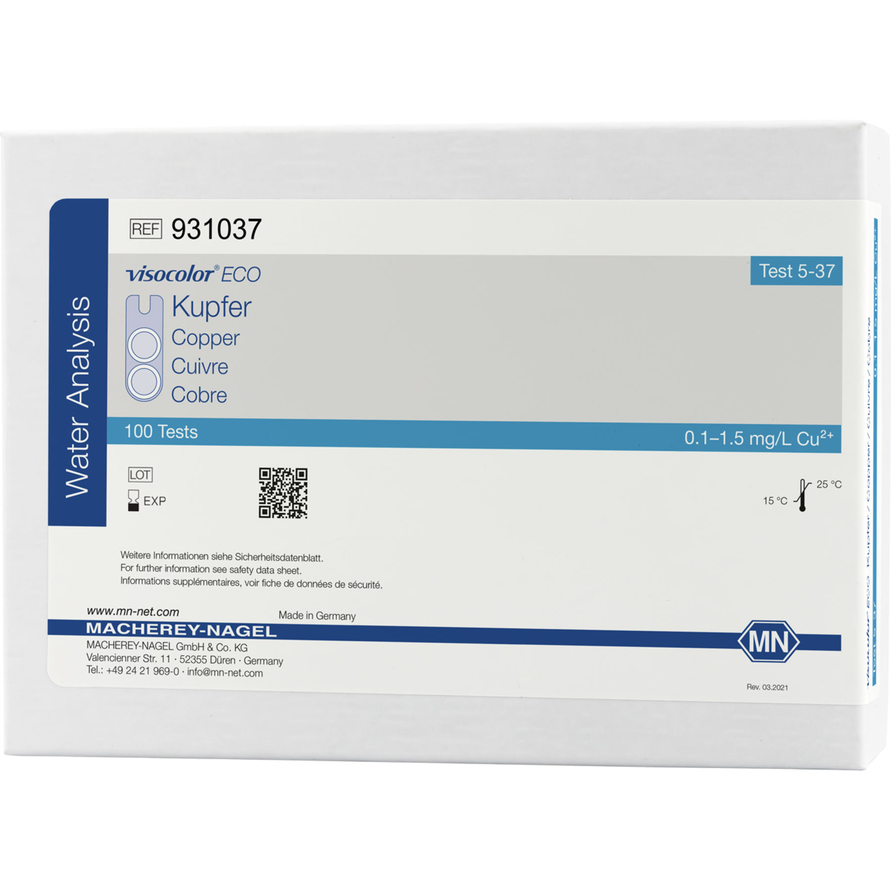MACHEREY-NAGEL VISOCOLOR ECO Test kit Copper Refill, 36,70
