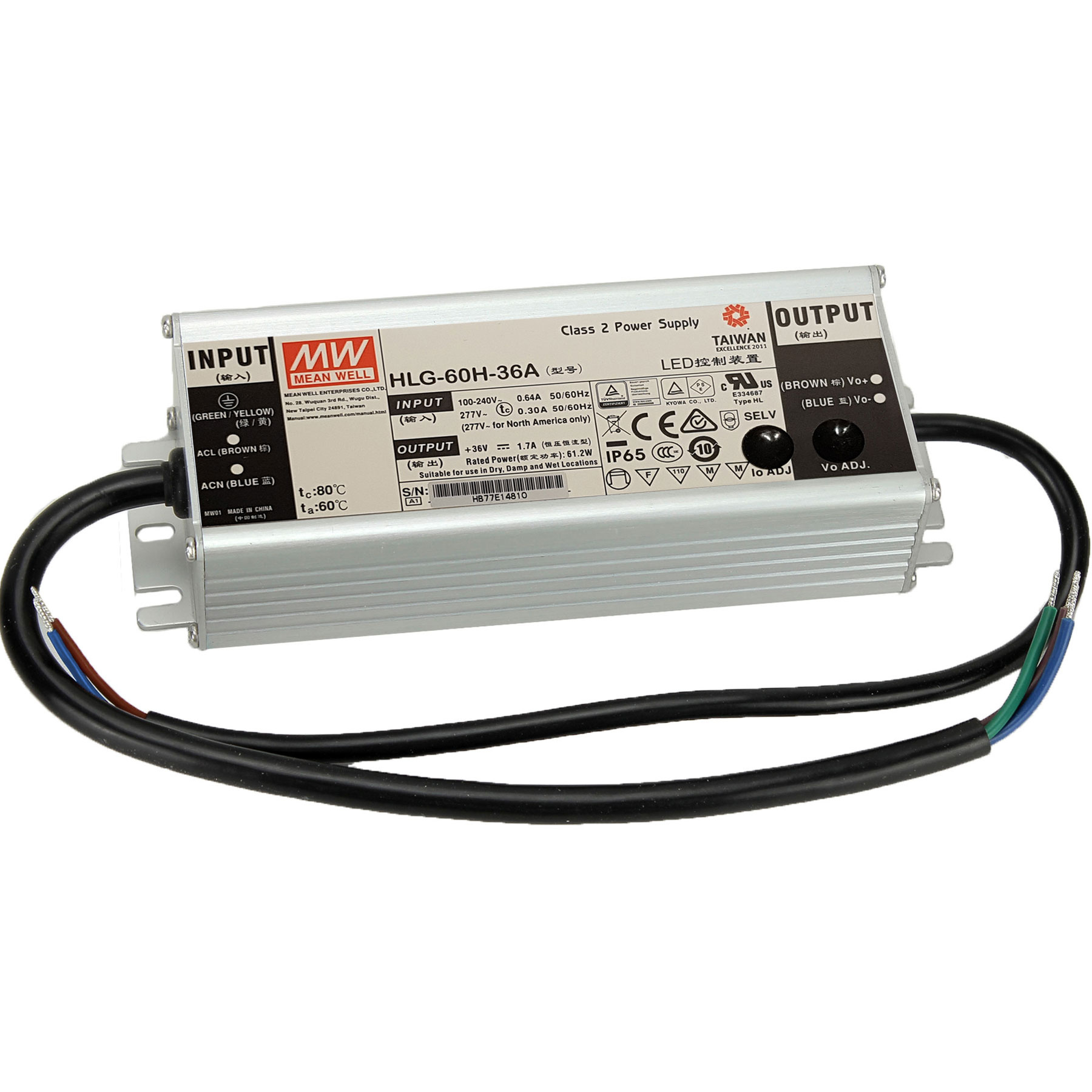 Mean Well HLG-120H-36A Class 2 Power Supply 