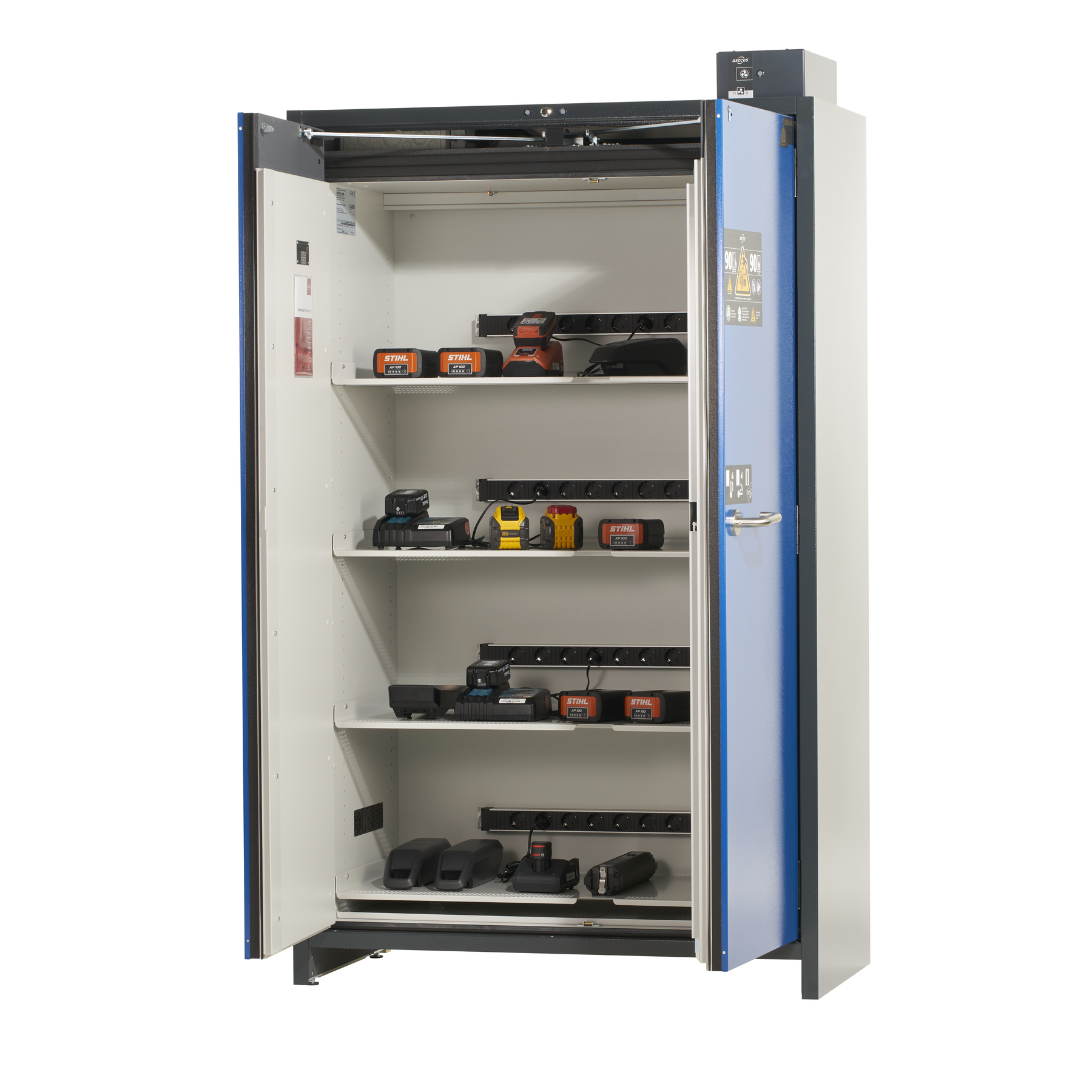 asecos safety storage cabinet ION-PRO-90 (IO90.195.120.PC.WDC) with 4x ...
