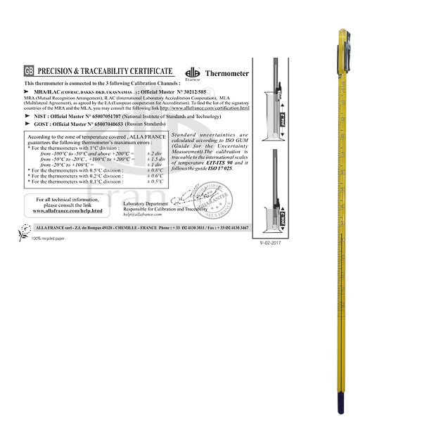 Labbox Thermometer, in Stabform, mit Präzisions- und ...