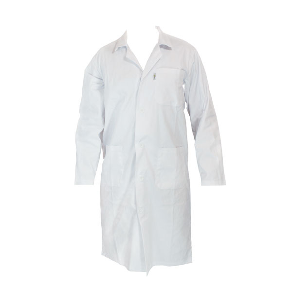 Labbox witte jas, heren, 65% polyester/35% katoen