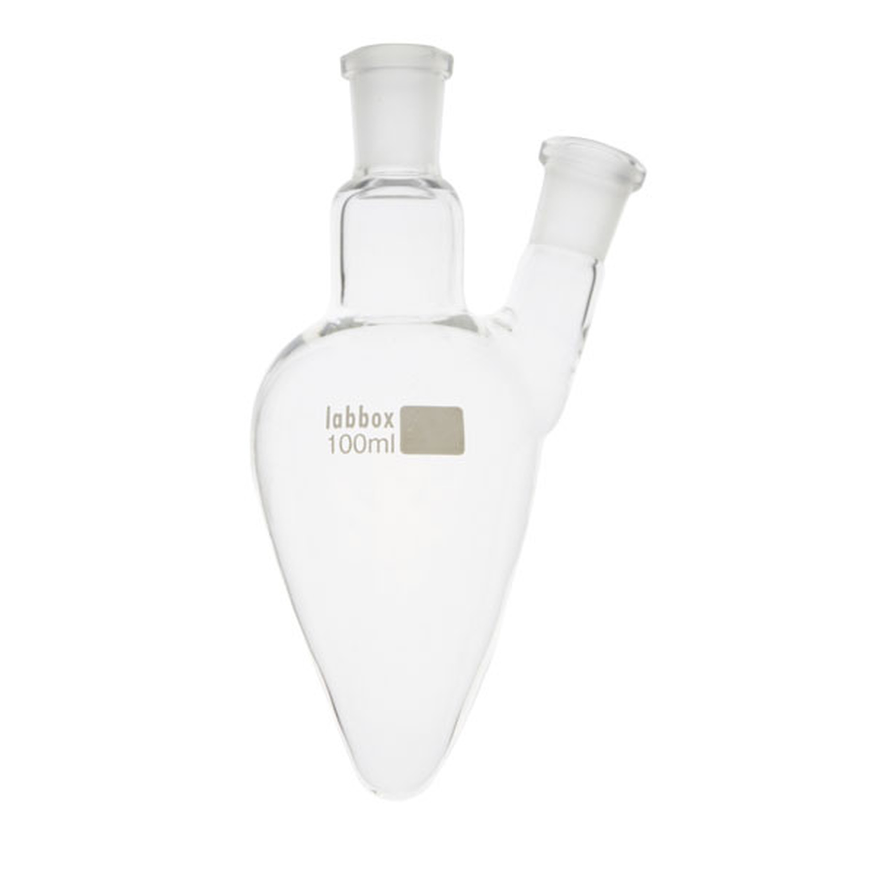 Conical Box Lab Labbox ground two-necked conical flask, 14/23, 7,56